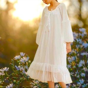 Romantic Victorian Princess Lounge Dress, White